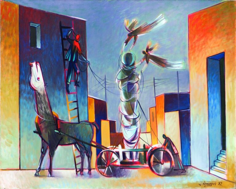 “Composition with angels”, 1992, 80X100