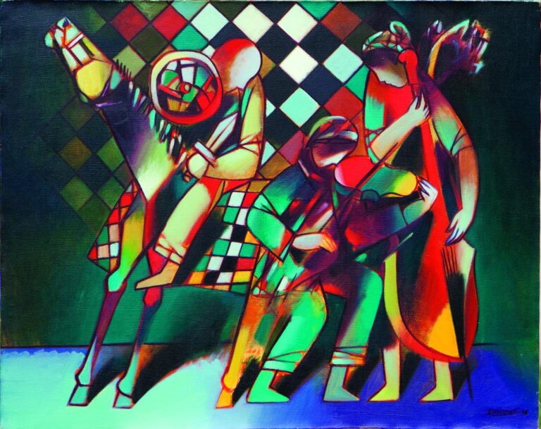 “An Unexpected Meeting”, 1998, 80X100